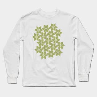 Geometric Pattern Green on Green Long Sleeve T-Shirt